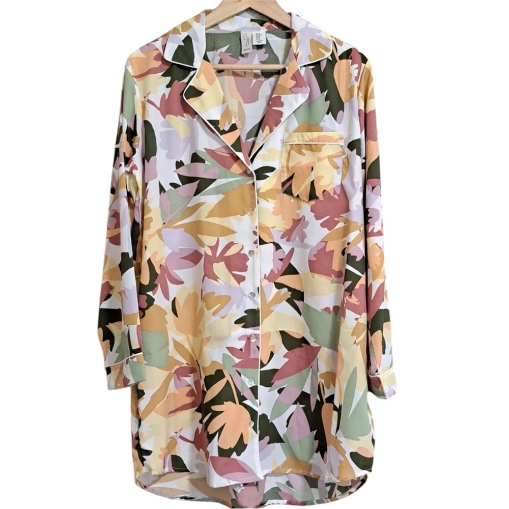 Joie Button Up Floral Night Shirt